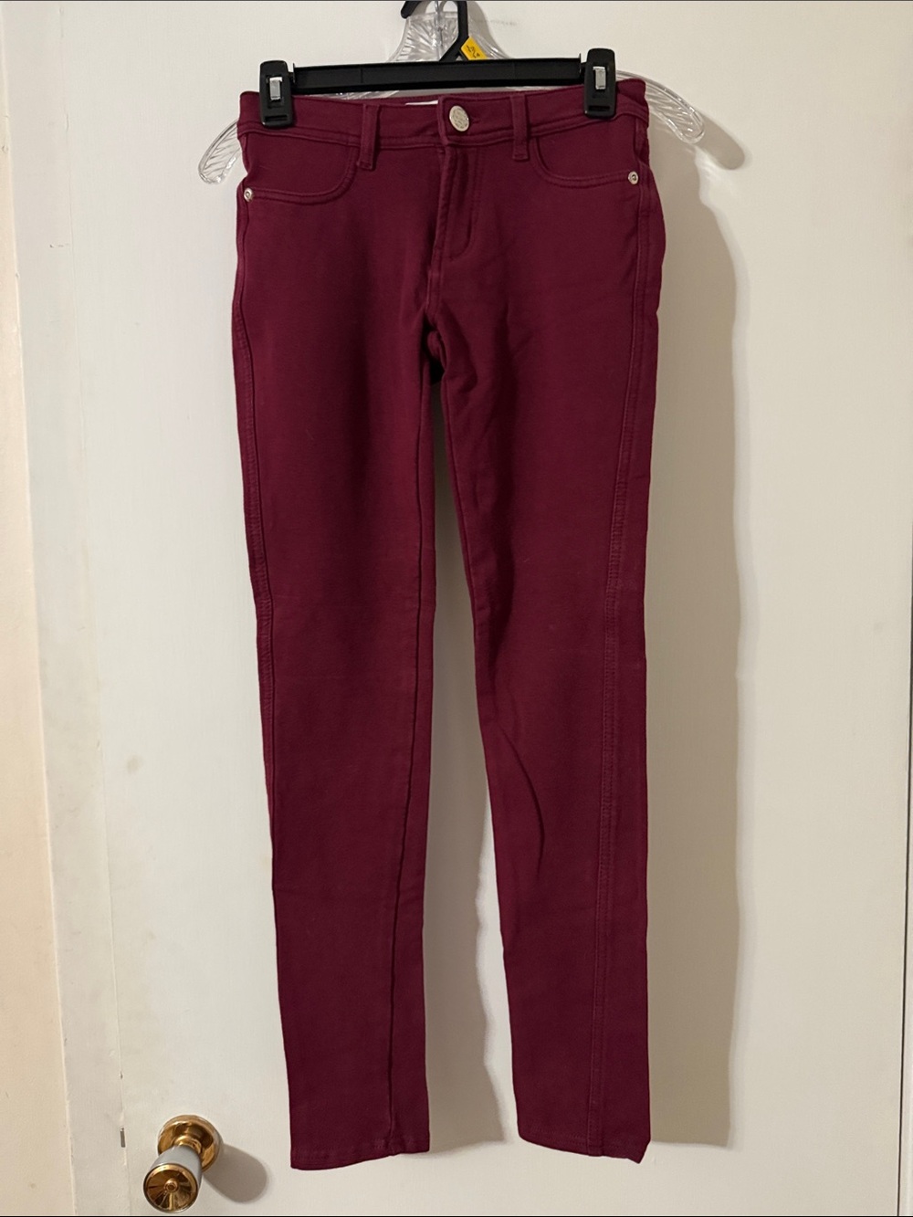 Slim High-Rise Skinny Jeans in Deep Wine